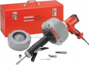 K-45 AF-5 машина для чистки труб (230В) комплект в кейсе с дополнительной спиралью и насадками   