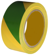 Лента самоклеящаяся для маркировки шины заземления диагональная 40 мм на 30 м