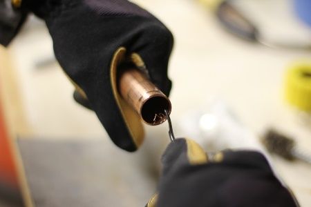 Удаление грата с медных труб