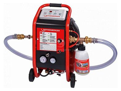 Промывочный компрессор Rothenberger Ropuls + инжектор ROCLEAN + редуктор давления + емкость для промывочной жидкости фото
