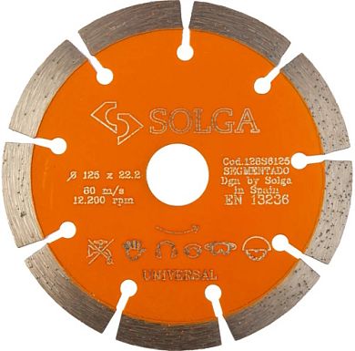 Диск алмазный Solga Diamant BASIC Universal сегментный (железобетон) 125мм/22,23 фото