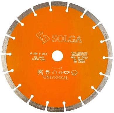 Диск алмазный Solga Diamant BASIC Universal сегментный (железобетон) 230мм/22,23 фото