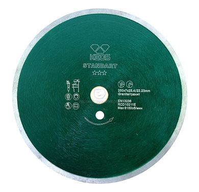 Диск алмазный KEOS Standart сплошной (керамогранит) 180мм/25,4/22,23 фото
