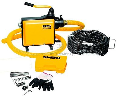 REMS Кобрa 32 Сет 32: спирали 32мм  4,5м, 4 вида насадок (буров), разделительный штифт, 1 пара перчаток, стальной чемодан для насадок фото